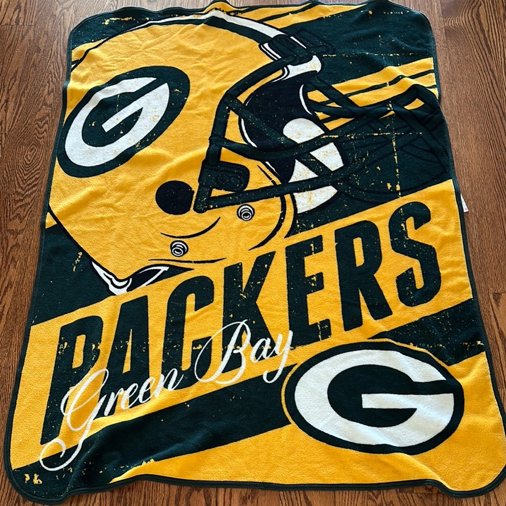 Greenbay Packers Throw Blanket Northwest Vibrant Green and Yellow Throw